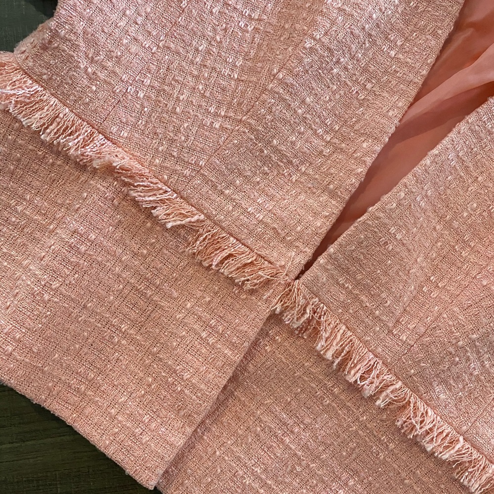 JACLYN SMITH NWT Blush Cropped Fringe Blazer - Picture 4 of 6